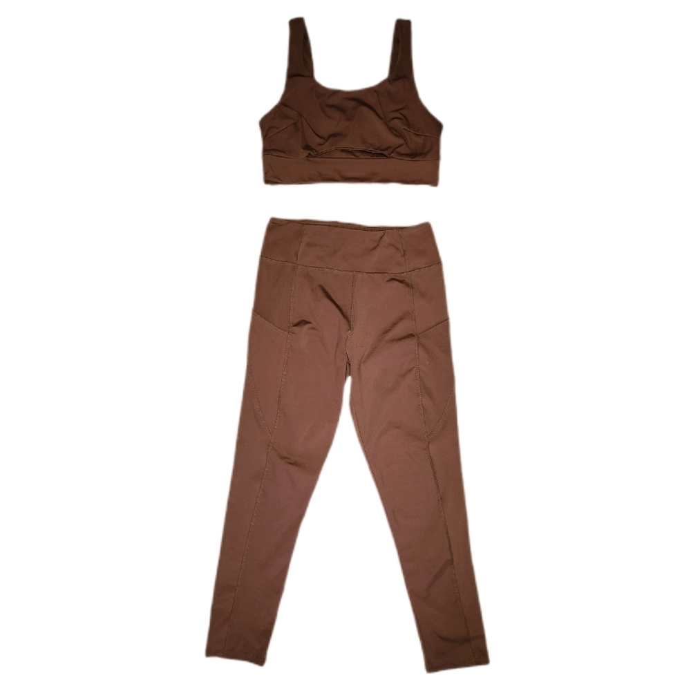 La Kottee | Brown Yoga Leggings Set - Picture 2 of 5